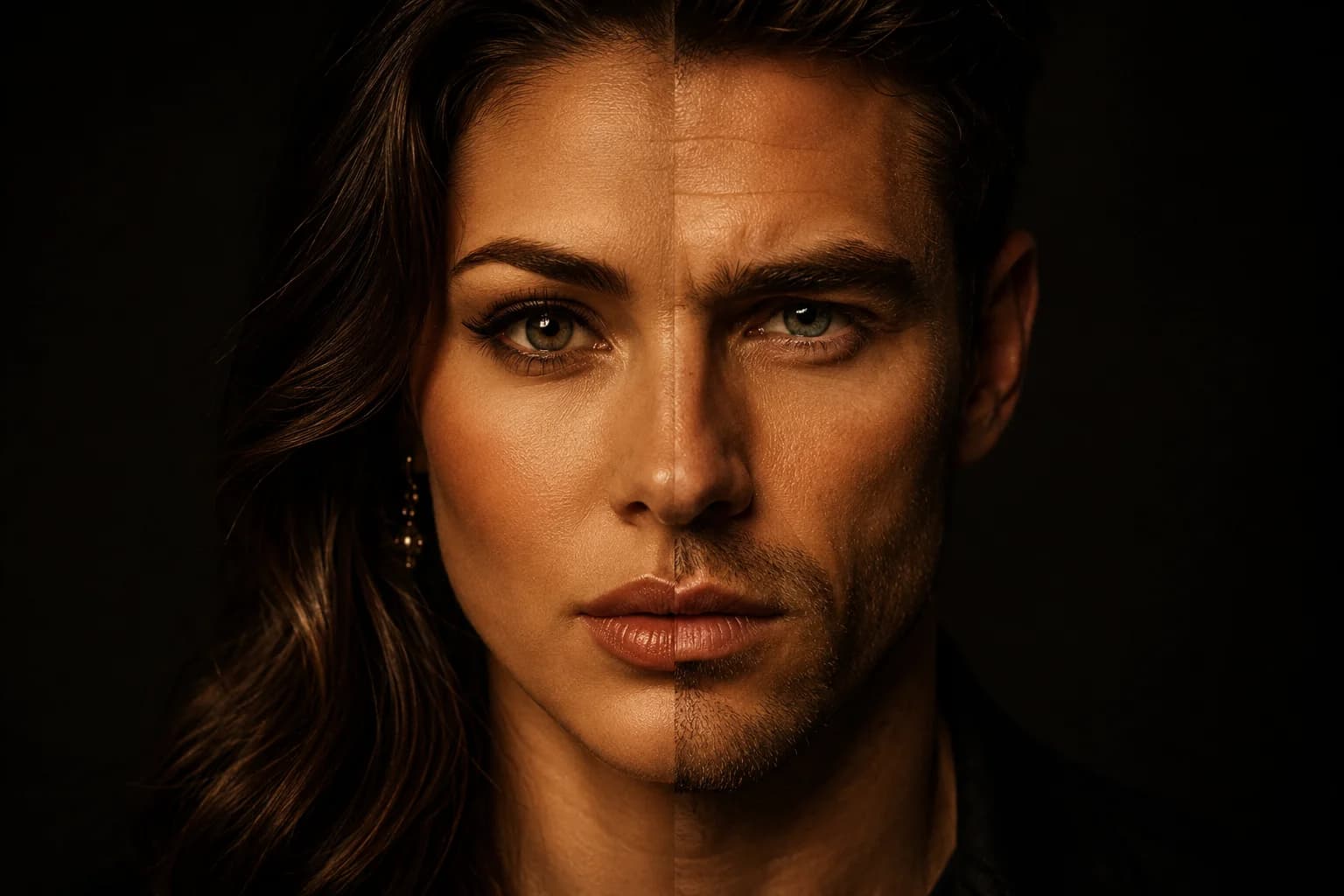 masculine facial features